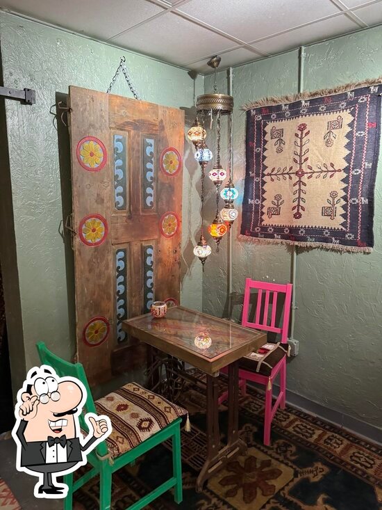 Turkish decor and seating inside Ephesus Sarasota II